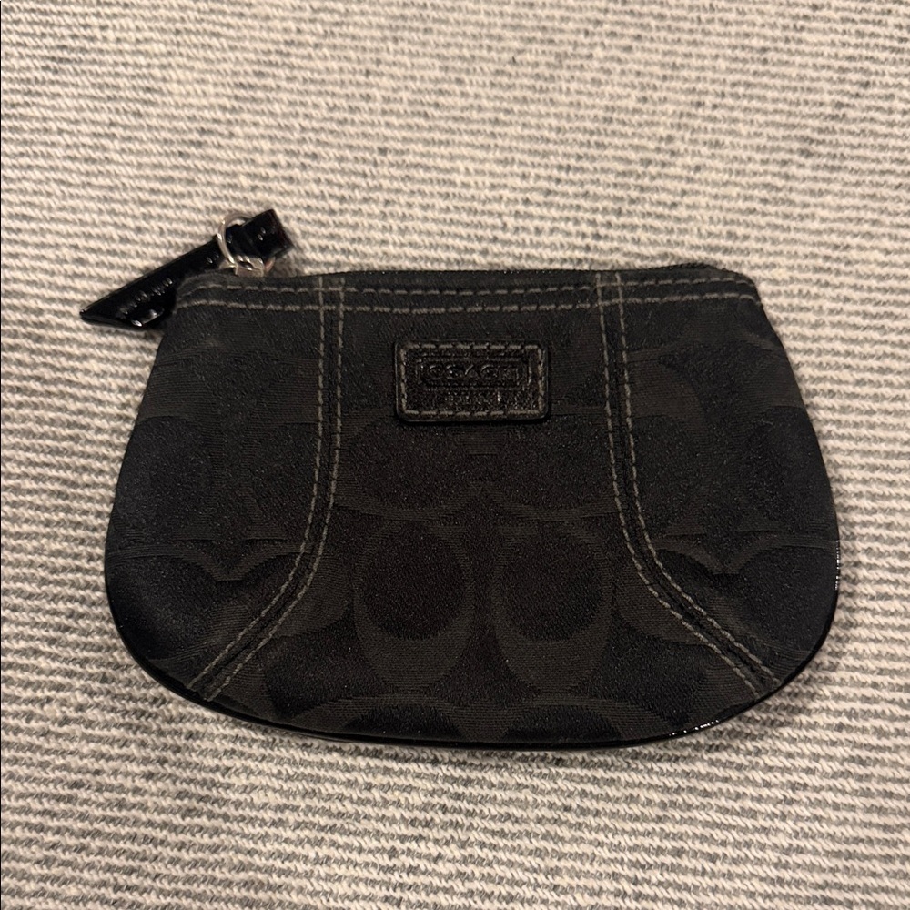 Coach Signature Black Coin Pouch